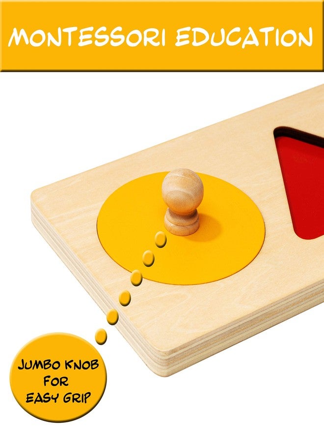 Driddle Magnetic Wooden Montessori Knob Puzzle - 3 Jumbo Shapes - Learn Colors & Shape – Baby & Toddler Development Toy - Image 5